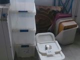a small bathroom with a toilet and a sink in it