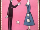 une image représentant un tableau où l'on voit un homme offrant un cœur à une femme