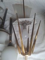 4 appliques 2 branches métal godronné globe opaline (+ 1 glo… (photo 3)