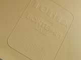 a close up of a metal box with a label on it