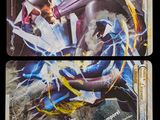 Deux cartes Pokémon différentes sont représentées sur un fond noir.
