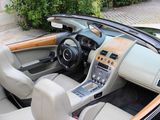 the interior of a sports car is clean and ready to be driven