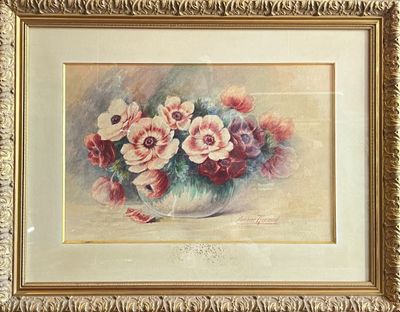 Madelaine RENAUD (1900-1994). Bouquet de pavot.