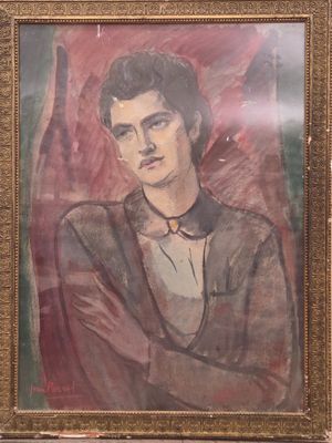 Jean PERRET (1910-2003). Portrait de femme, aquarelle sur pa…