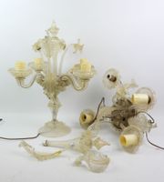 MURANO - Paire de girandoles en verre à quatre bras de lumiè…