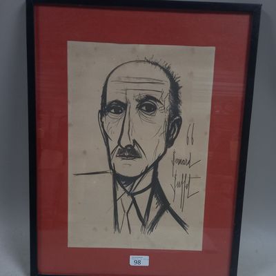 drawing of a man in a suit and tie with a cigarette in his mouth