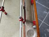 a close up of a table with a soccer game on it