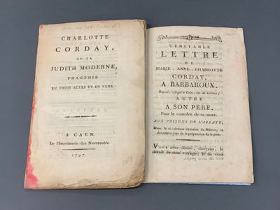 (Charlotte Corday) Réunion de 2 imprimés révolutionnaires su…
