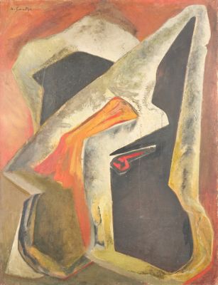 an image of a painting of a helmet on a table