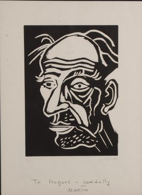 un dessin en noir et blanc représentant un homme moustachu
