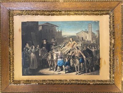 [CERVANTES] LECOMTE Hippolyte. Don Quichotte : Six panneaux …