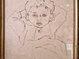 une image représentant le dessin d'un enfant qui a la main sur la tête