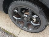 a cat sitting on the tire of a car