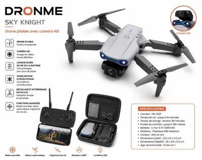 dronme sky knight drone with camera and carrying case