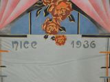 a picture of a painting of a window with flowers on it