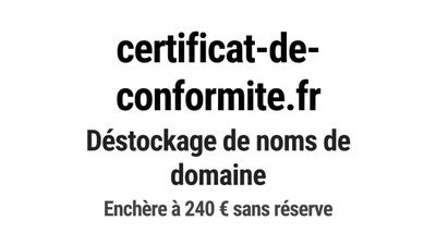 Nom de domaine certificat-de-conformite.