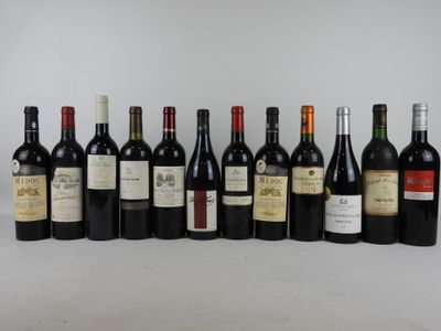 plusieurs bouteilles de vin sont alignées sur une surface blanche
