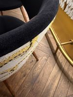 2 Fauteuils CASUAL DIXIE, noir/beige/doré, petits accrocs (photo 6)