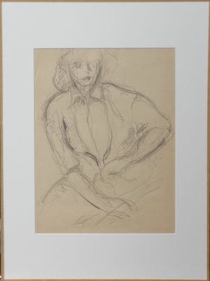 l'image d'un dessin représentant une femme assise sur une chaise
