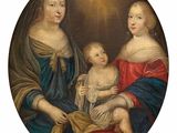 an image of a painting of a woman holding a baby in her lap