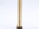 brass and glass table lamp with a rectangular base and a rectangular base