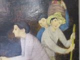 a picture of a painting of a group of people in a room