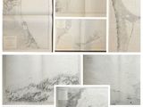 a collage of pictures of a book with a picture of a mountain