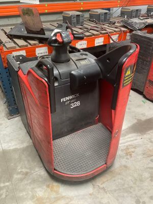 a picture of a forklift in a warehouse