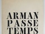 a black and white poster with the words arman passe temps on it
