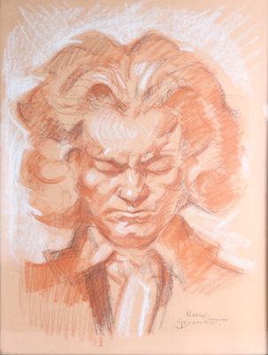 drawing of a man with a serious look on his face