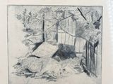an image of a drawing of a cow laying down in the snow
