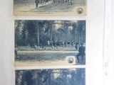 three pictures of a baseball game being played on the field