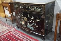 buffet en laque de Chine - décor de fleurs et d'oiseaux - av… (photo 3)
