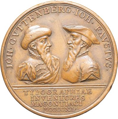 une image représentant une médaille de bronze sur laquelle figurent deux hommes