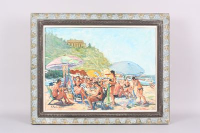 André DELAUZIERES (1904-1941) : La plage de Vico Equenses à … - Photo 1