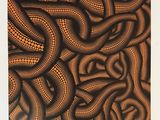 an image of a painting of snakes on a brown background
