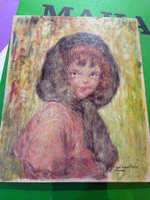 a picture of a painting of a little girl on the cover of a magazine