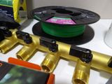 a spool, a spool, a spool, and a spool on a table