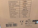 a cardboard box with a label on it that has information on it