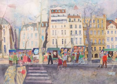 École moderne du XXème siècle. Les quais de Seine à Paris.