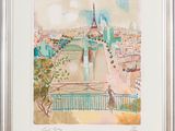 une aquarelle représentant la tour Eiffel à Paris