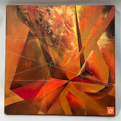 JOB (Josiane BECK), Luciferamail, Huile sur toile et fils de…