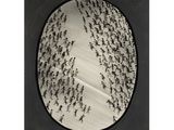photographie en noir et blanc représentant un groupe de personnes marchant sur une plage
