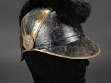 a close up of a helmet on a mannequin head