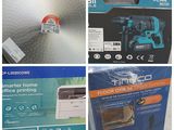 quatre photos différentes représentant divers types d'outils dans un magasin