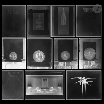 photographie en noir et blanc d'une série de clichés représentant divers objets