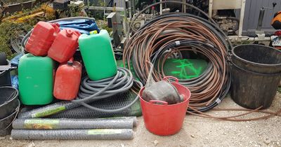 a lot of different types of hoses and other items