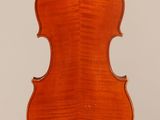 an old violin with a wooden back and a long neck