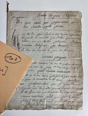 [BACCHUS]. Manuscrit du XVIIIe, « Serment du père Bachus » c…
