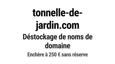 Nom de domaine tonnelle-de-jardin.